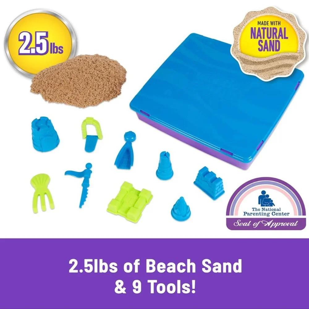 Beach Castle Playset with 2.5lbs of Beach Sand, Includes Molds and Tools